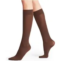 Falke Pure Matt eenkleurig materiaal ondoorzichtig 50 DEN kniekousen dames bruin - maat 39-42