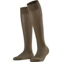 Falke Cotton Touch lang eenkleurig katoen kniekousen dames groen - maat 35-38