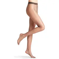 Falke Seidenglatt eenkleurig materiaal transparant 15 DEN panty dames grijs - maat L