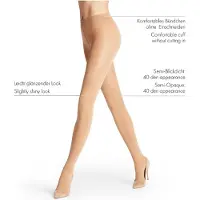Falke Seidenglatt eenkleurig materiaal ondoorzichtig 40 DEN panty dames bruin - maat M-L