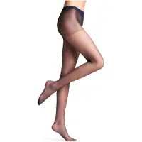 Falke Invisible Deluxe eenkleurig materiaal transparant 8 DEN panty dames blauw - maat M