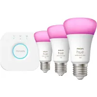 Philips Hue White and Color Startpakket E27 3-pack + Bridge