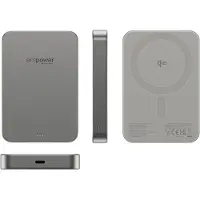 PanzerGlass empower Bank Powerbank 10000 mAh Magsafe, Qi Wireless Charging USB-C Grijs Statusweergave