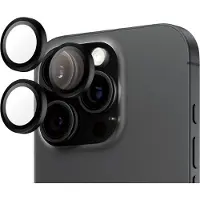 PanzerGlass Protection d'objectif de caméra de téléphone portable en verre trempé Hoops Noir pour Apple iPhone 16 Pro/16 Pro Max
