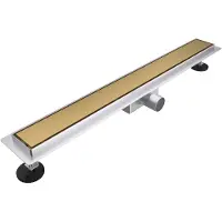 FortiFura Galeria douchegoot - 140cm - gesloten rooster - vloerflens - PVD - geborsteld messing (goud) SW719877/SW1075347