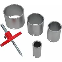 AWTOOLS Tungstenen klokzaag - - - Set van 6 stuks - Maten 33/53/68/83 mm - Rood