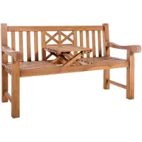 CLP Luka Tuinbank - Met inklapbare tafel - Teak - 150 cm - teak 150 cm
