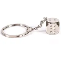LGT JWLS Sleutelhanger Zilverkleurige Dobbelsteen