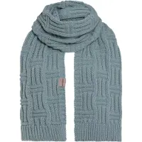 Knit Factory Bobby Gebreide Sjaal Dames & Heren - Herfst- & Wintersjaal - Grof gebreid - Langwerpige sjaal - Wollen Sjaal - Dames sjaal - Heren sjaal - Unisex - Stone Green - Groen - 200x30 cm