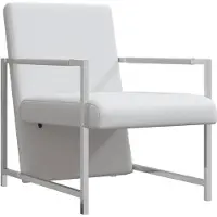vidaXL Fauteuil met chromen poten kunstleer wit