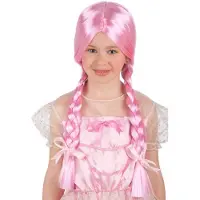 Carnival Toys pruik meisjes synthetisch roze one-size