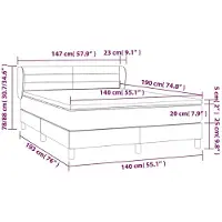 vidaXL Boxspring met matras stof blauw 140x190 cm