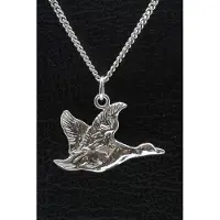 MOOYE ® - Collectie Zilveren Eend in vlucht ketting hanger