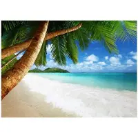 WALLARENA - Fotobehang - 350x250 cm - Fototapet met strand, zee en palmen voor slaapkamer en woonkamer