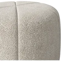 Vente-unique Poef in crèmekleurige chenillestof ZOFIRA L 60 cm x H 35.5 cm x D 60 cm