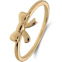 Lucardi Kinder Zilveren goldplated ring met strik - Ring - 925 Zilver - Goudkleurig - 16.50 / 52 mm