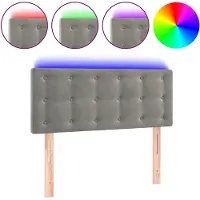vidaXL Hoofdbord LED 100x5x78/88 cm fluweel lichtgrijs