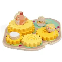 Chicco Toys houten kippenpuzzel met tandwielen - Montessorispeelgoed