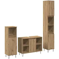 vidaXL Badkamermeubel Set 3 st Artisan Eiken 30 x 30 x 180 cm