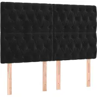 vidaXL Hoofdbord zwart 144x7x118/128 cm fluweel