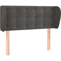 vidaXL Hoofdbord met randen 103x23x78/88 cm fluweel donkergrijs