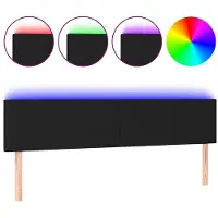 vidaXL Hoofdbord LED 180x5x78/88 cm stof zwart