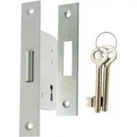 Nemef schuifdeurslot - type 605/40 - rechts en links - 153 x 25 mm - gelakt