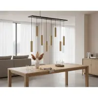 Highlight Perugia Hanglamp | 8x GU10 Max 5W | Dimbaar | Zwart/Mat messing