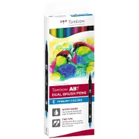 American Tombow Marker, Marker Tombow ABT Dual Brush 6C-1 Basic doos (6)