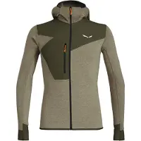 Salewa - Puez 2 Dry L/S Hood Full-Zip Tee - Fleecevest M, olijfgroen