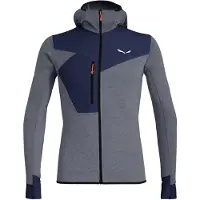 Salewa - Puez 2 Dry L/S Hood Full-Zip Tee - Fleecevest XL, grijs/blauw