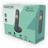 Logicom Iloa 155T - Snoerloze telefoon - antwoordsysteem met nummerherkenning - DECT\GAP - 3-weg geschikt voor oproepen - zwart
