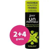 Lenor 2+4 gratis: Unstoppables Geurbooster Sunlight 24 Wasbeurten 290 gram