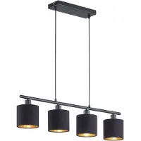 TRIO REALITY TOMMY Hanglamp - Zwart - goudkleur - excl.4xE14 - IP20