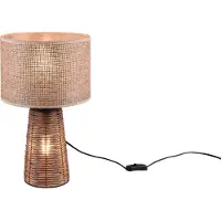 TRIO REALITY STRAW - Tafellamp - Bruin - excl. 2x E27 - Snoerschakelaar