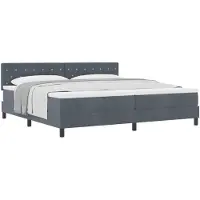vidaXL Boxspring bed met matras Donkergrijs 200 x 200 cm Fluweel