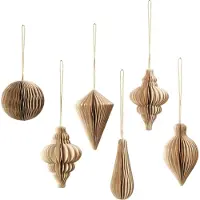 Broste Copenhagen Christmas mix kersthanger 6-pack Natural brown