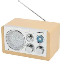 Denver Draagbare FM Radio - Retro - Werkt op batterijen of netstroom - Keukenradio - AM - FM - TR63 - Hout