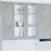 vidaXL Hangkast Beton Grijs 80 x 31 x 100 cm Bewerkt hout