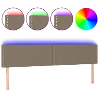 vidaXL Hoofdbord LED 180x5x78/88 cm stof taupe