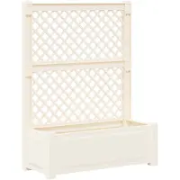 vidaXL Grote plantenbak met trellis PP Wit