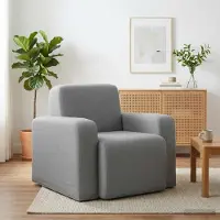 vidaXL Fauteuil Lichtgrijs Stof