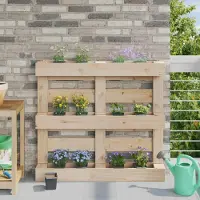 vidaXL Bloembakken voor Euro-pallets 12 st Grijs 13,5 x 9 x 9,5 cm