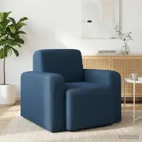 vidaXL Fauteuil Blauw Stof