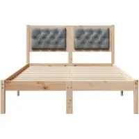 vidaXL Bedframe Lichtgrijs 135 x 190 cm Massief grenenhout