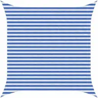vidaXL Zonneschaduwzeil Blauw en Wit 3 x 3 m HDPE