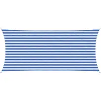 vidaXL Zonneschaduwzeil 2 x 4 m HDPE Rechthoekig Blauw en Wit