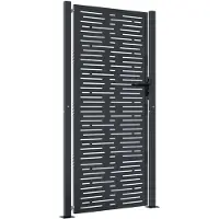 vidaXL Poort 100x175 cm met vierkant staal antracietkleurig