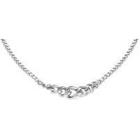 New Bling 9SIL-23472 Zilveren Gourmette Ketting Aflopend - 42+3cm - 1.7 tot 5.3mm Breedte - Rhodium - Zilver