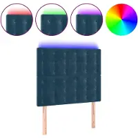 vidaXL Hoofdbord LED 90x5x118/128 cm fluweel donkerblauw